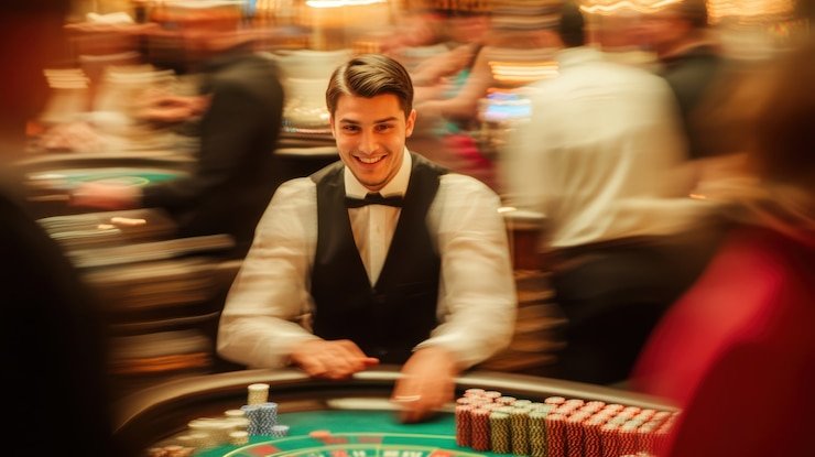 Antarmuka gameplay Hacksaw Gaming di caturqq menampilkan reel, paytable, dan kontrol bet